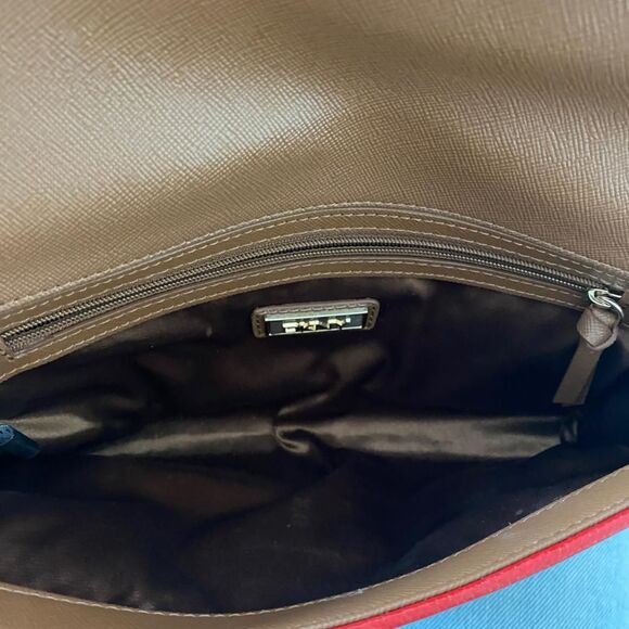 DKNY Leather Signature Canvas Monogram Print Original Flap Chain Shoulder Bag - Picture 7 of 8